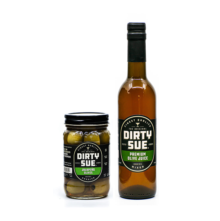Combo: 16oz Jalapeño Olives & 375ml Premium Olive Juice
