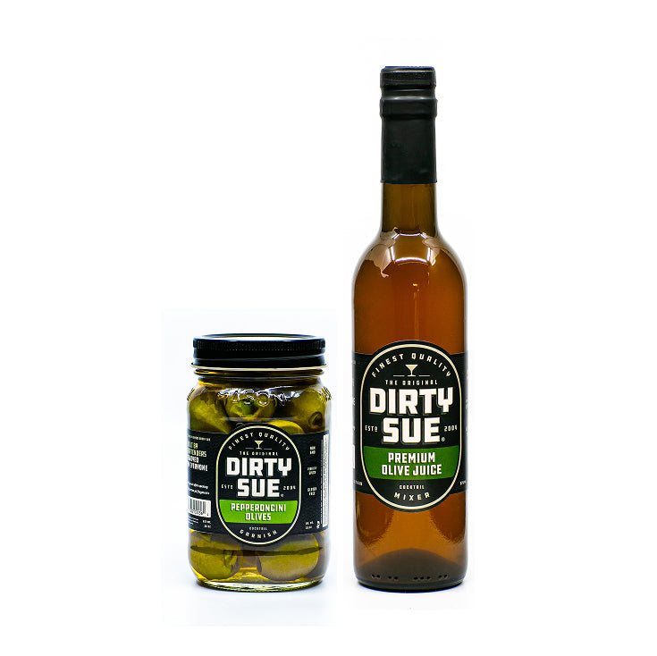 Combo: 16oz Pepperoncini Olives & 375ml Premium Olive Juice